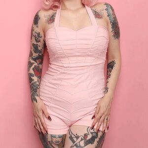 Katakomb clothing Charlotte spider web romper pink large